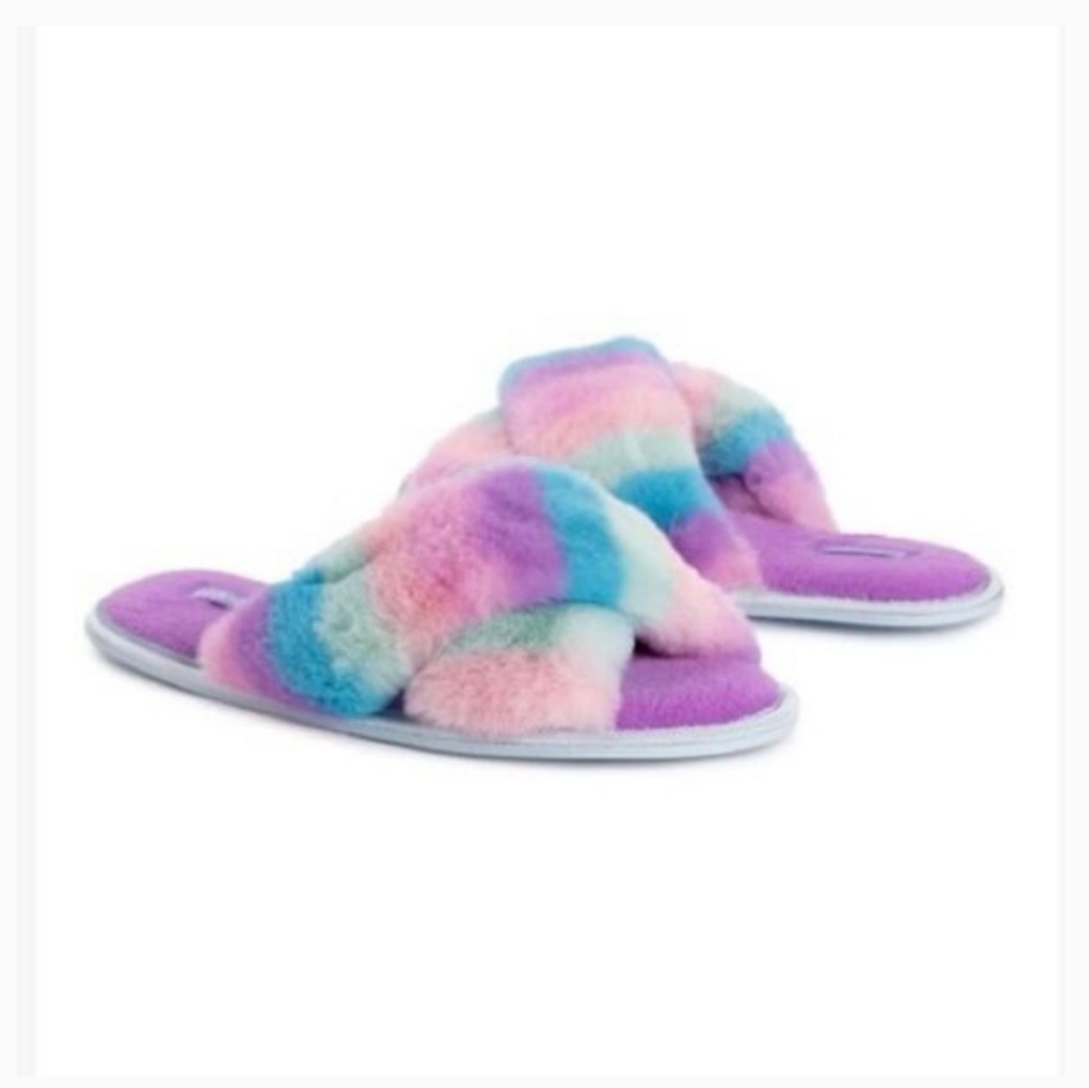 Muk Luks LUKEES women's slippers rainbow strip in 9/10